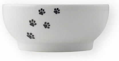 Necoichi Shallow Wide Ceramic Cat Food & Water Bowl (Paw, Basic Flat)3