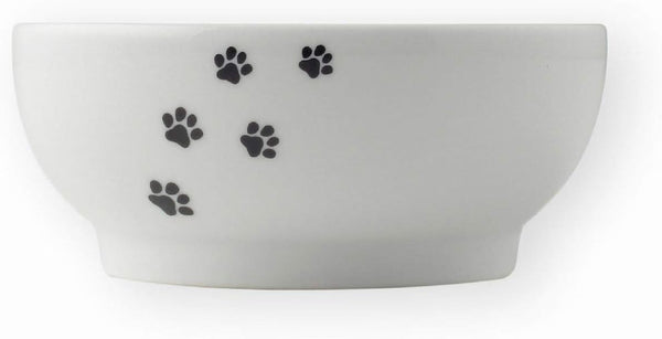 Necoichi Shallow Wide Ceramic Cat Food & Water Bowl (Paw, Basic Flat)3