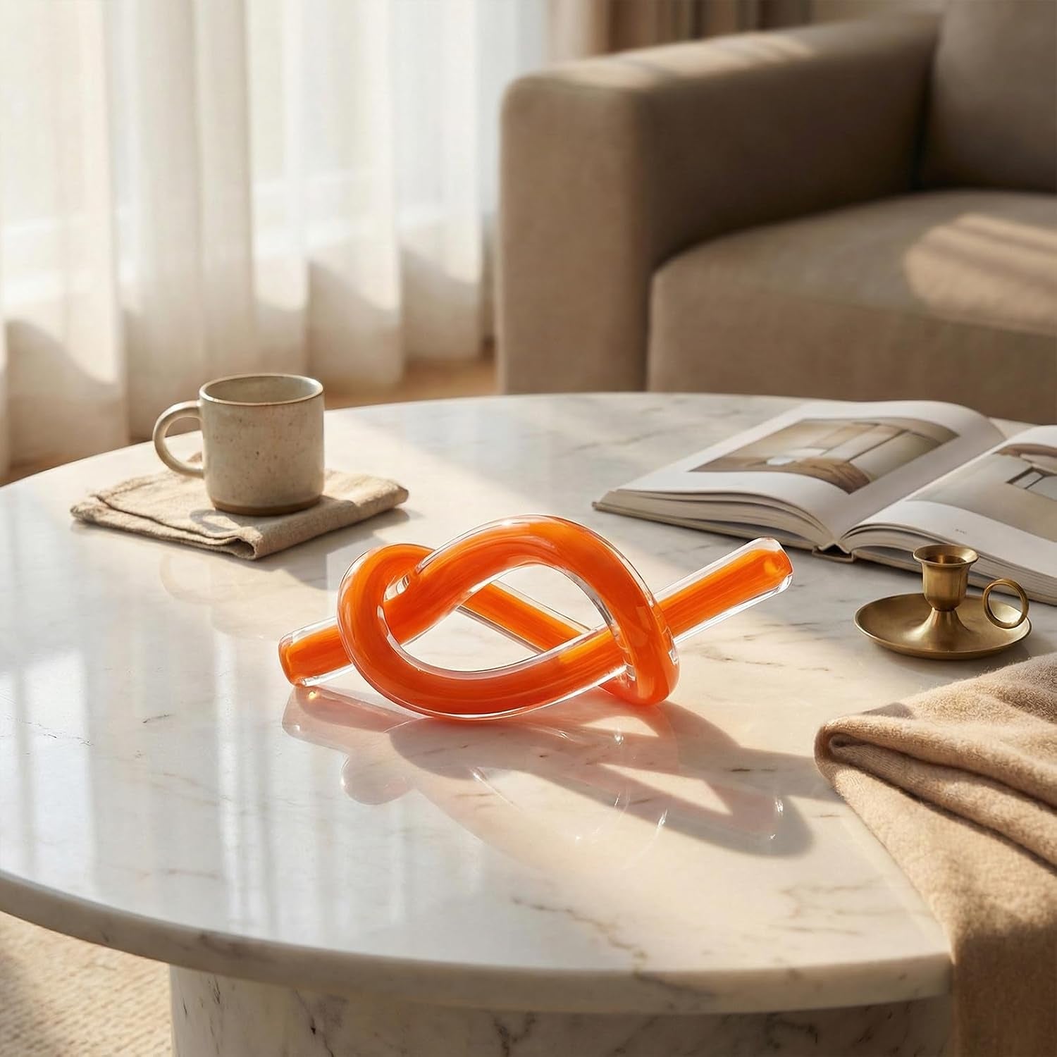 orange-abstract-glass-knot-sculpture-hand-blown-glass-decor-for-coffee-table-tv-cabinet-shelf-or-mantel-accent-modern-knot-art-for-coastal-living-room-tabletop-knick-knacks