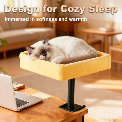 Cat Desk Bed, Sturdy Cats Bed for Desk with Washable Cover, Dual-Sided Breathable Summer & Winter, Comfortable Soft Pet Nest Bed with Reinforced Steel Frame, Easy Assembly for Home Office/Study Room8