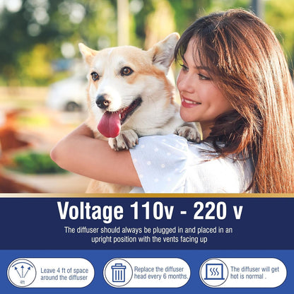 Dog Calming Pheromones Diffuser 6 in 1 Kit Appeasing Pheromone Diffuser to Calm (2 Plug In+4 X48Ml Refill) for Anxiety Relief Reduce Aggression Fighting Barking Stress 120 Day Supply(Tasteless)5
