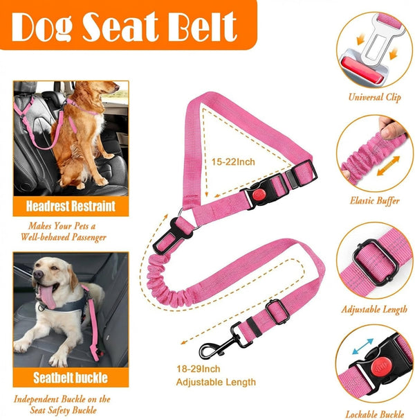 LOBEVE No Pull Dog Harness, Collar & Leash Set | Includes Dog Seat Belt, Collapsible Bowls & Poop Bag Dispenser. Ideal for Training, Walking, Hiking. Fits Small to Large Dogs(Pink-L)7
