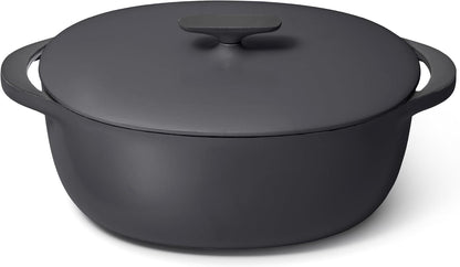 Caraway Enameled Cast Iron Oval Dutch Oven | 8.5 Qt Dutch Oven with Lid, 3 Layer Enamel Coating, No Seasoning Required, Compatible with All Stovetops, Safe, Charcoal1
