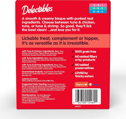 Delectables Bisque Lickable Wet Cat Treats - Chicken, Tuna & Shrimp, 12 Count8
