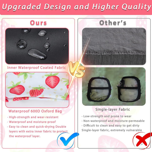 DZWLKJ Guinea Pig Hay Feeder, 2 Pack, 11 X 9 X 1 Inches, Rabbit Hay Feeder Bag, Stainless Steel, 600D Oxford, Watermelon and Strawberry2