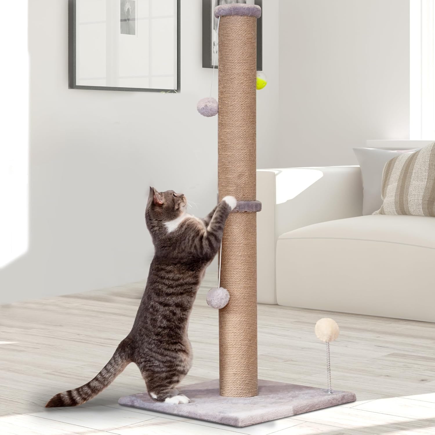 tall-cat-scratching-post-36-inch-large-cat-scratch-post-for-indoor-cats-with-durable-natural-sisal-rope-scratcher-post-tree-kitten-interactive-toy-gray