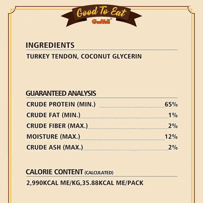 Gootoe Turkey Tendons, Dog Treats for Small Breeds, Bone (S), 6 Counts5