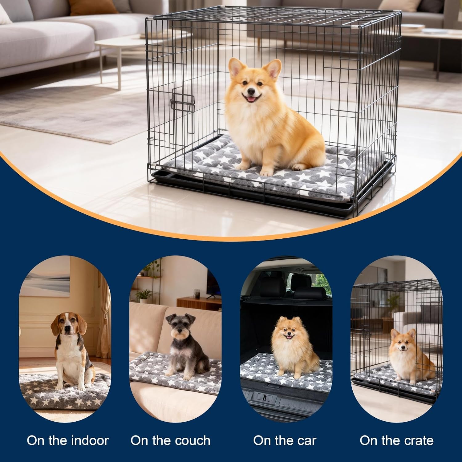 washable-dog-bed-mat-with-anti-slip-bottom-deluxe-plush-memory-foam-crate-pad-waterproof-outdoor-kennel-mat-for-dogs-cats-durable-crates-beds-large-medium-small-puppy-size-36-x-24-blue