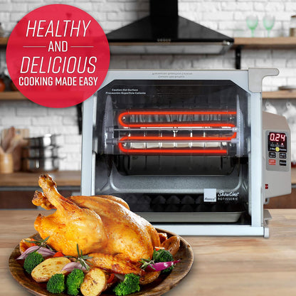 5000 Platinum Digital Countertop Rotisserie Oven, 12-Lb Capacity | Rotisserie Chicken Cooks Perfectly, 3 Functions - Rotisserie, Sear, No-Heat Rotation; Basket Included; Auto Shutoff2