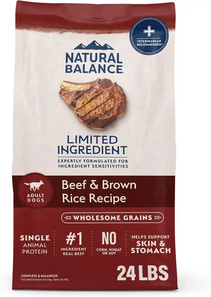 Natural Balance Limited Ingredient Adult Dry Dog Food - Complete Nutrition for Adult Dogs - Wholesome Grains Brown Rice Recipe - Limited Ingredient Formula - 24 Lb - Lamb & Brown Rice14