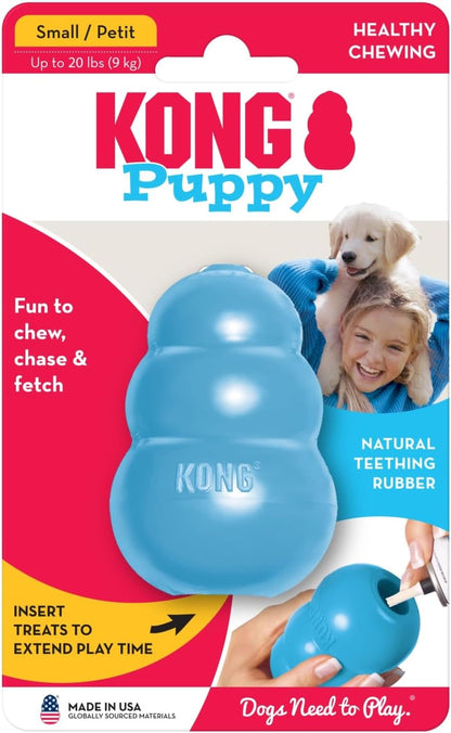 KONG Puppy - Natural Teething Rubber Chew Toy for Dogs - Stuffable Dog Toy for Extended Playtime - Chew & Fetch Toy for Puppies - for Small Puppies - Blue9