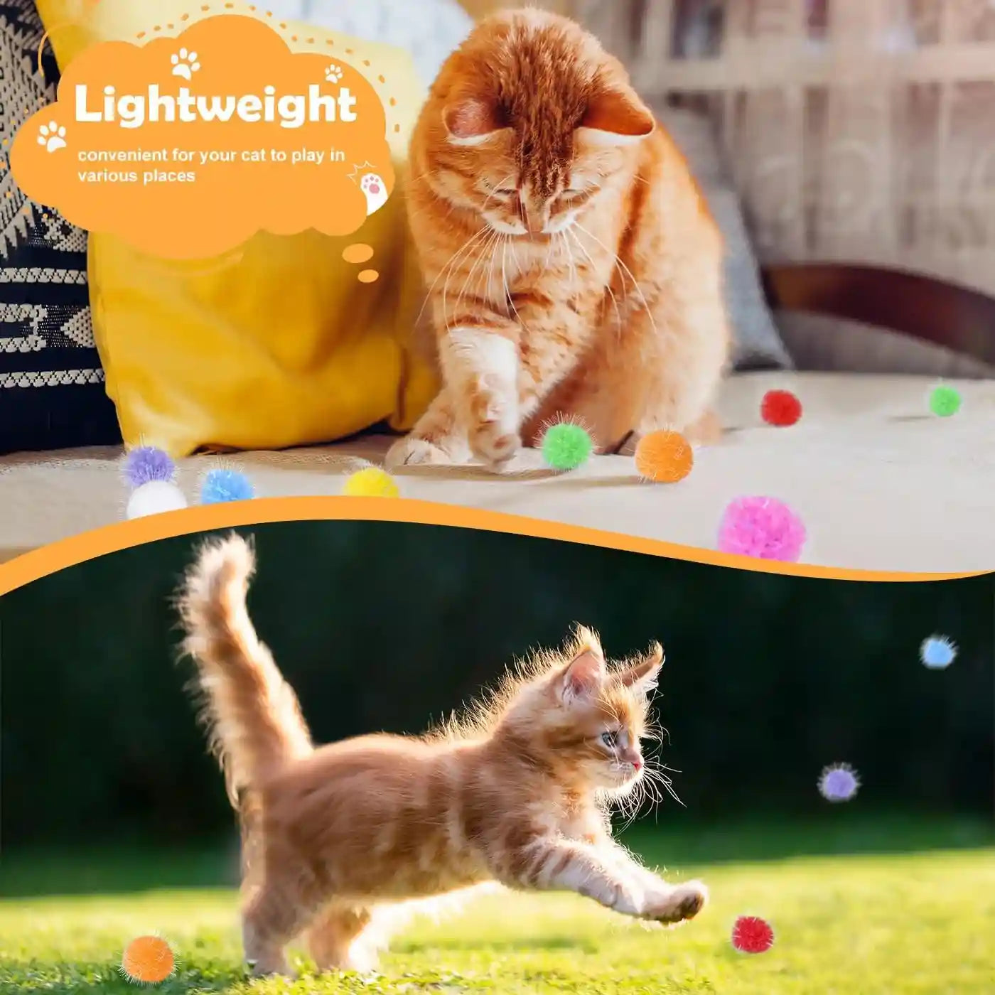 df-dualferv-60-pcs-cat-pom-pom-balls-interactive-cat-toys-sparkle-balls-for-cats-extra-large-and-fuzzy-for-exercise-and-entertainment-multicolor-1-5-inch