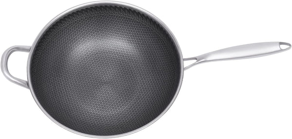 12 Inch Stainless Steel Wok Pan with Lid, Honeycomb Coating Woks & Stir-Fry Pans Nonstick Wok Induction Wok Set Chinese Wok No Chemical Coated Wok for Induction, Electric, Gas, Halogen5