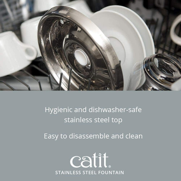 Catit Fresh & Clear Stainless Steel Cat Water Fountain, 500236