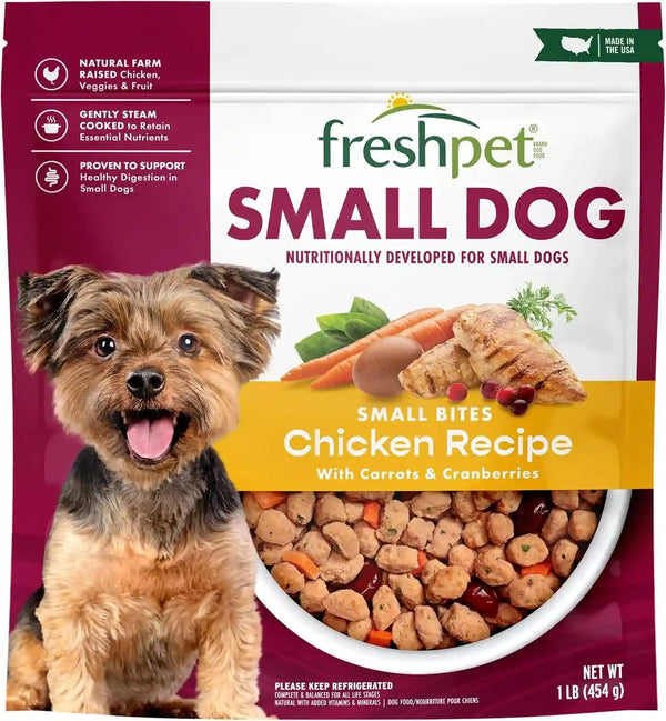 Freshpet Healthy & Natural Food for Small Dogs/Breeds, Fresh Grain Free Chicken Recipe, 1Lb, Yellow (6-27975-01204-5)2