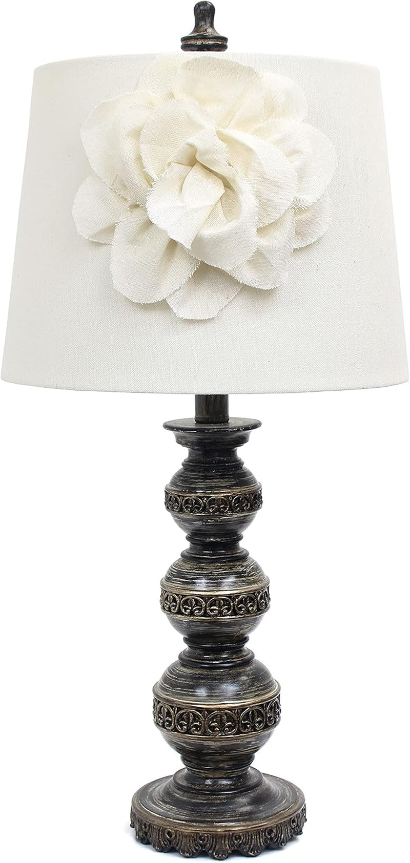 lt3097-wht-stacked-ball-lamp-with-couture-linen-flower-shade-aged-bronze