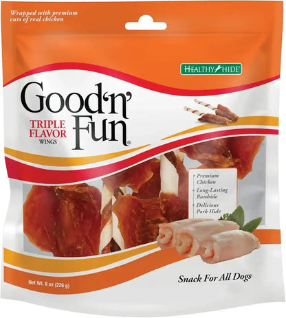 Good 'N' Fun Wings Long-Lasting Dog Treat, with Real Proteins, Premium Chicken and Beef Hide, Supports Dental Health, Mental Stimulation, 12 Oz10