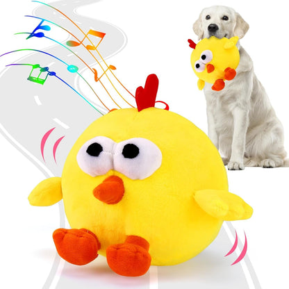 BABORUI Interactive Dog Toys Pig, Jumping Squeaky Dog Toys with Recording and Music Modes, Rechargeable Moving Dog Chew Toys for Small/Medium/Large Dogs to Keep Them Busy(Blue Pig)16