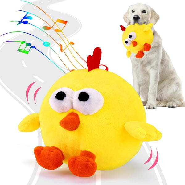 BABORUI Interactive Dog Toys Pig, Jumping Squeaky Dog Toys with Recording and Music Modes, Rechargeable Moving Dog Chew Toys for Small/Medium/Large Dogs to Keep Them Busy(Blue Pig)16