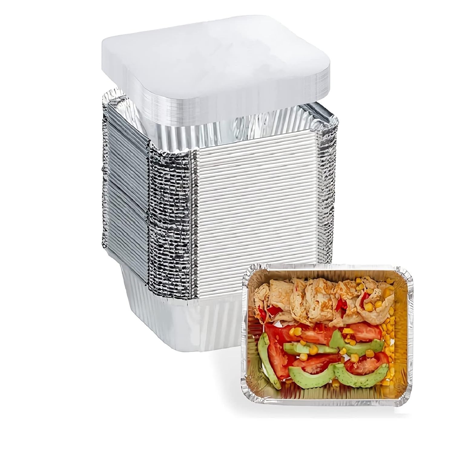 1-lb-small-aluminum-pans-with-lids40-pack-5-4-tin-foil-pans-disposable-cookware-cardboard-lids-for-cooking-baking-party-meal-takeout-trays-to-go-disposable-food-container