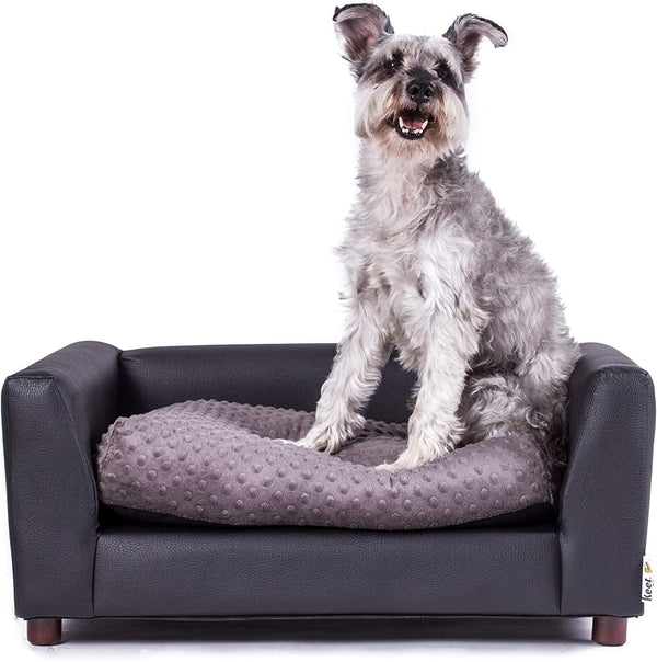 Keet Fluffy Deluxe Pet Bed, Sofa Charcoal, Small8