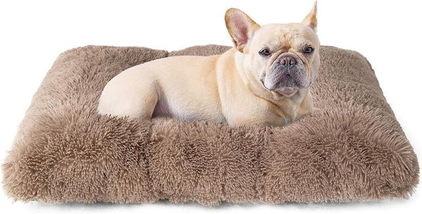 EHEYCIGA Fluffy Dog Crate Bed for Extra Large Dogs, Plush Faux Fur Pad, Calming anti Anxiety XL Bed for Crate, Washable Soft Warm Dog Mat with Non-Slip Bottom, Grey18