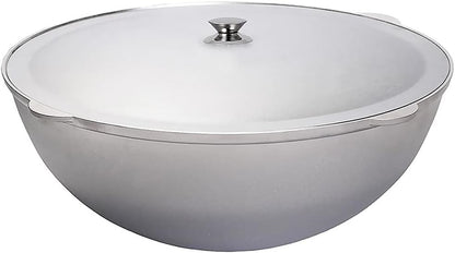 Cast Aluminum Asian Cauldron with Lid Aluminum Kazan, Dutch Oven Pot, Camping Cookware Kitchen Pot, Oven Safe Caldero, Gray ((15 L))1