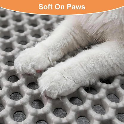 Cat Litter Mat XXL(47.3" X 39.4") - Large, Double-Layer, Non-Toxic, Easy Clean, Durable, Gray4