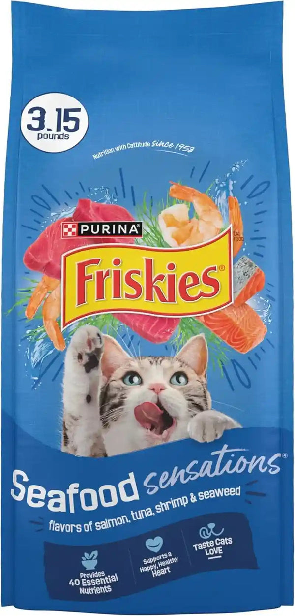 Purina Friskies Dry Cat Food Seafood Sensations with Salmon, Tuna, and Shrimp Flavors - 22 Lb. Bag13