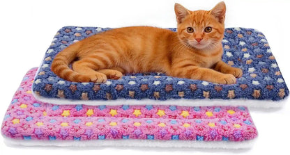 Mora Pets Dog Crate Pad - Ultra Soft Pet Bed with Cute Star Print, Washable Mat for Large Medium Small Dogs, Reversible Fleece Kennel Liner, Cat Bed 23 X 18 Inch Brown35