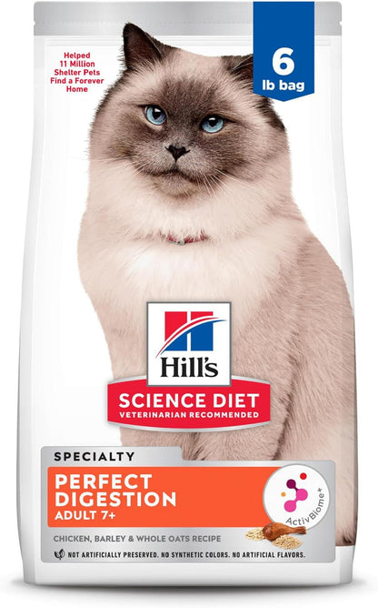 Hill'S Science Diet Adult 7+ Perfect Digestion Dry Cat Food | #1 Veterinarian Recommended, Chicken, Barley & Whole Oats, 3.5 Lb. Bag13
