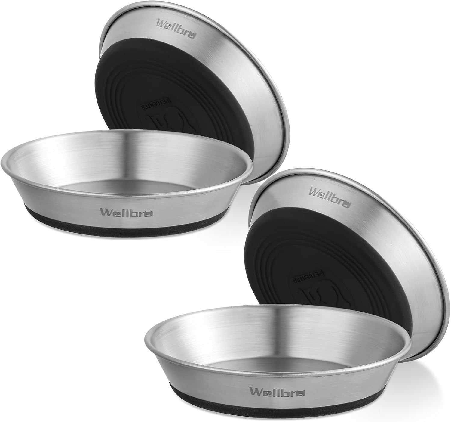 cat-bowls-2-pcs-stainless-steel-cat-bowls-for-food-and-water-whisker-fatigue-shallow-non-slip-dishes-plates-for-small-dog-puppies-cats