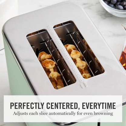 2-Slice Toaster, 3 Presets & 10 Shade Settings, Honeydew | Gluten-Free, Bagels, Extra-Wide Self Centering Slots, Waffles & Artisan Bread, Shade Memory, Cord Wrap & Removable Crumb Tray6