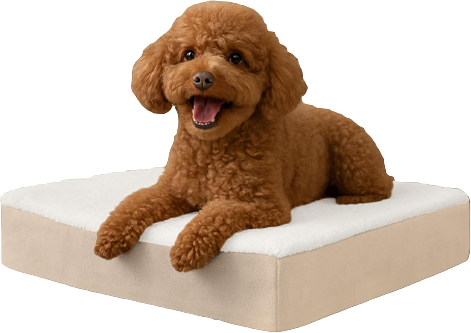 orthopedic-dog-bed-2-layer-memory-foam-crate-mat-with-machine-washable-sherpa-cover-20x15-pet-bed-for-small-dogs-up-to-20lbs-by-petmaker-gray