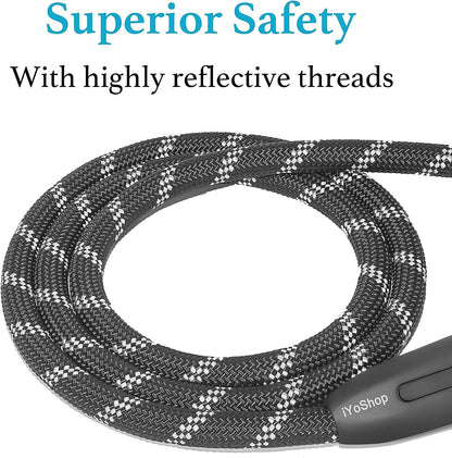 Iyoshop Durable Slip Lead Dog Leash with Padded Handle and Highly Reflective Threads, No Pull Dog Training Leash, (1/2" X 6 FT, Black)4