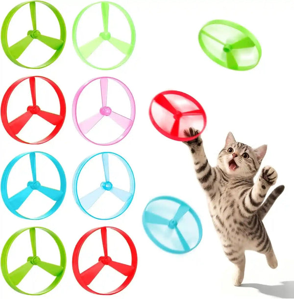 BABORUI Cat Toy Disc Launcher, Rechargeable Interactive Cat Fetch Toy Launcher with 8 Flying Discs, Flying Enrichment Toys for Indoor Bored Kittens & Adult Cats (Yellow)13