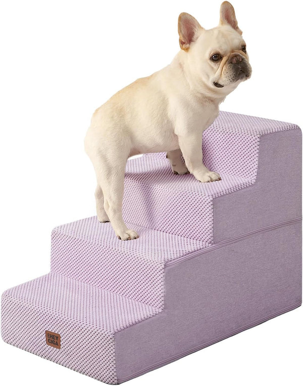 EHEYCIGA Dog Stairs for Bed 18" H, Dog 4-Steps for High Bed, Olive Green | Pet Steps for Small Dogs and Cats, Non-Slip Balanced Pet Ramp Indoor13