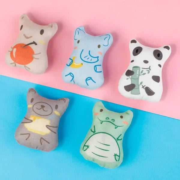 Catnip Toys for Indoor Cats - 5PCS Plush Cat Chew Toys Teething Interactive Catnip Filled Kitten Toy Soft Pet Toy3