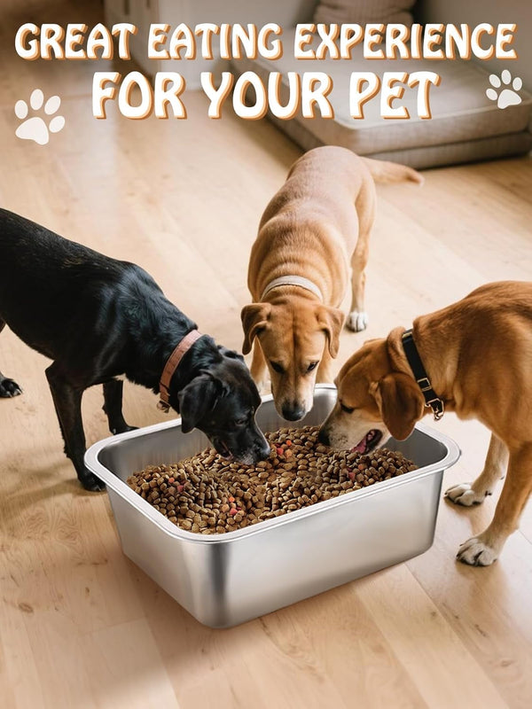 4 Gallons Extra Large Dog Bowls - High Capacity Food Grade Stainless Steel Dog Water and Food Bowl No Spilling, Durable for X-Large Multiple Large Breed Dogs Indoor Outdoor6