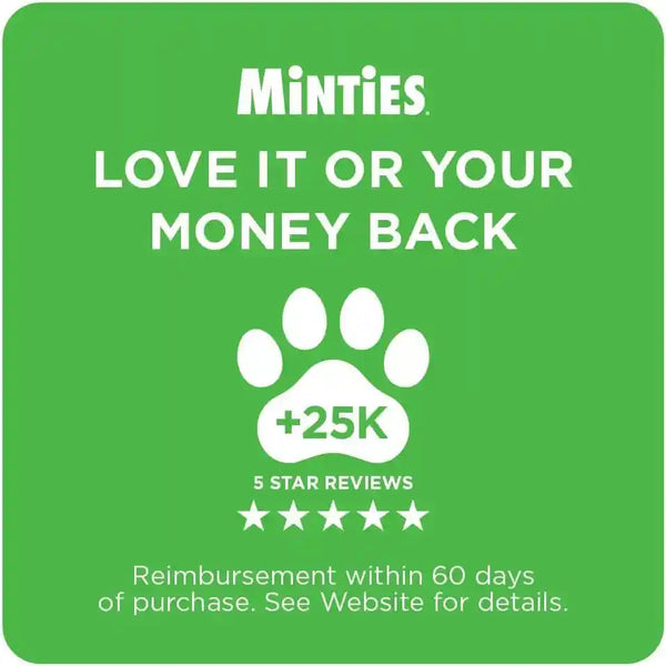 Minties Dog Dental Bone Treats, Tiny/Small Dental Dog Treats, 16 Ounces, Cleans Teeth, Fight Bad Breath, Removes Plaque and Tartar, 40 Count8