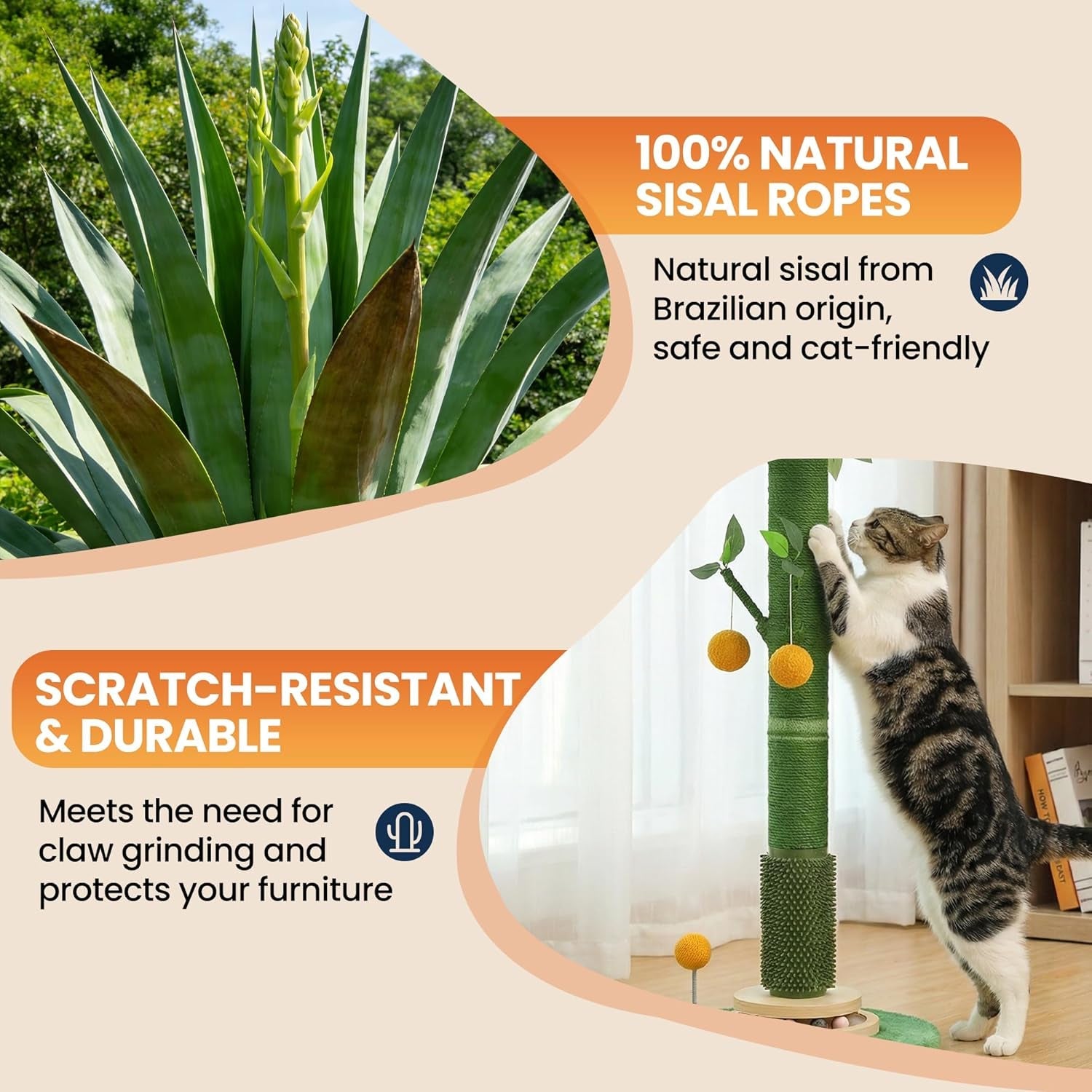 46-extra-tall-cat-scratching-post-for-large-cats-sisal-rope-heavy-duty-vertical-sisal-scratcher-stable-climbing-pole-with-hanging-ball-tall-post-for-adult-cats-full-body-stretch