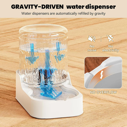 Automatic Cat Feeder & Water Dispenser Set (Bowl Not Included) | Gravity Dog Waterer and Food Feeder for Small Medium Dog Cat Puppy Kitten Water & Food Bowl Large Capacity4