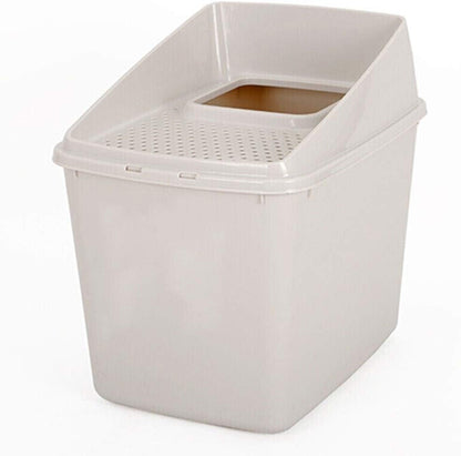 Dog Potty Training Toilet ﻿ Cat Litter Basin Fully Enclosed Large Space Top-In Semi-Enclosed Toilet Pet Supplies for Cats within 20 Kg(Brown)1
