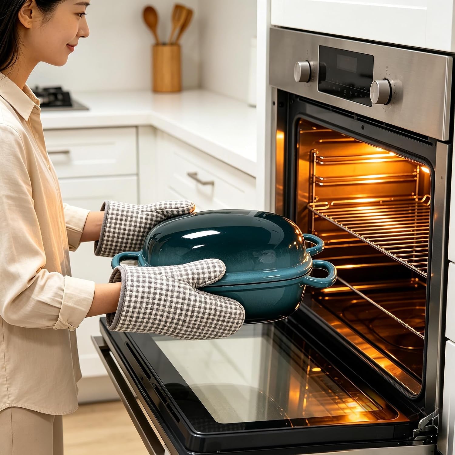 enameled-cast-iron-dutch-oven-for-bread-baking-loaf-pan-with-lid-for-sourdough-peacock-blue-3-quarts