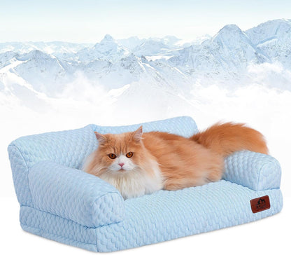Hollypet Small Dog Large Cat Bed Puppy Couch Beds for Pets up to 25 Lbs | Fluffy Dog Cat Couch Plush Soft Warming Pets Beds with Machine Washable Cover and Non-Slip Bottom22
