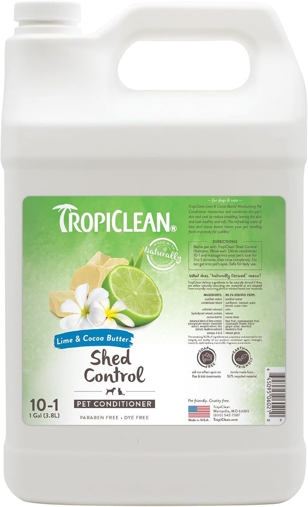 Tropiclean Deshedding Dog Conditioner, Reduces Shedding & Softens Coat, Puppy Safe, Made in the USA, Lime & Cocoa Butter Scent, 20Oz.11