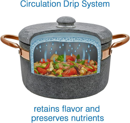 Soapstone 2.4 Qt Dutch Oven with Copper Handles by  | Handcrafted from a Block of Pure Soapstone | Non-Toxic and Non-Stick | Unique, Durable and Eco-Friendly5