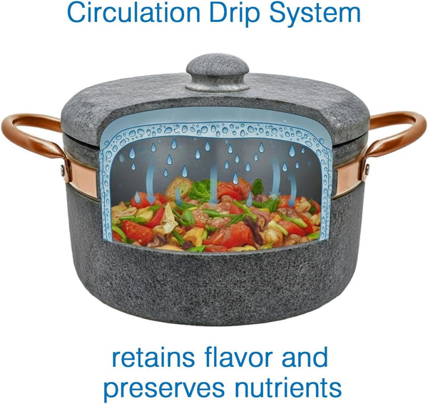 Soapstone 2.4 Qt Dutch Oven with Copper Handles by  | Handcrafted from a Block of Pure Soapstone | Non-Toxic and Non-Stick | Unique, Durable and Eco-Friendly5