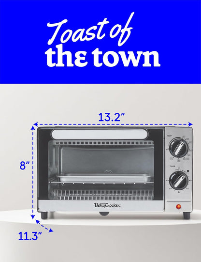 9L 2-Slice Toaster Oven, 1000 Watts, BC-5665B, Black/Silver | Chrome Plated Front, Stainless Steel Handle, Bake, Broil & Toast Functions, Easy Control Dials, Includes Baking Pan & Rack7