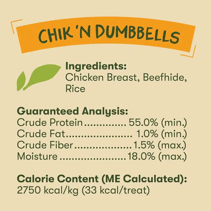 Pet 'N Shape Chik 'N Rice Dumbbells - Natural Dog Treats, Chicken, 1 Pound6